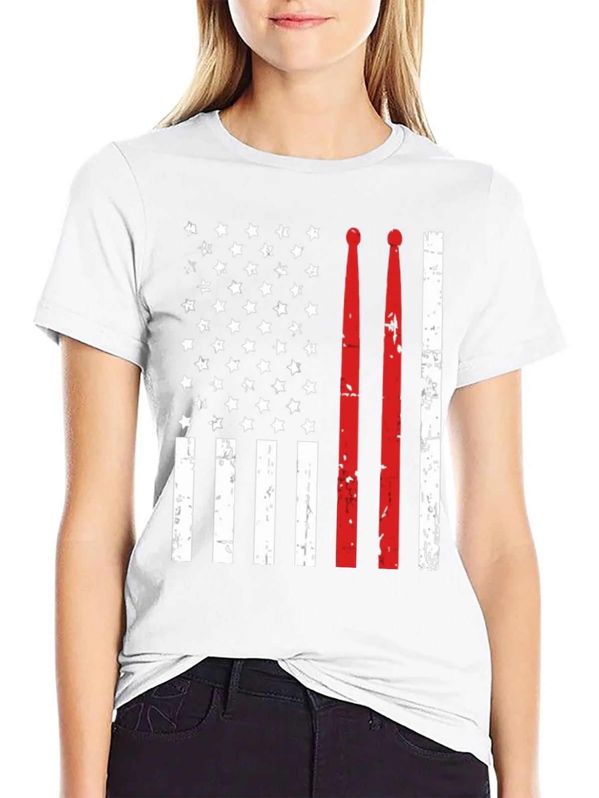 Drummer American Flag T-Shirt product image 8