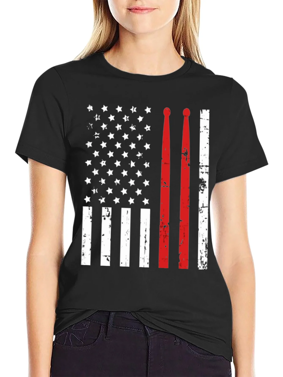 Drummer American Flag T-Shirt product image 2