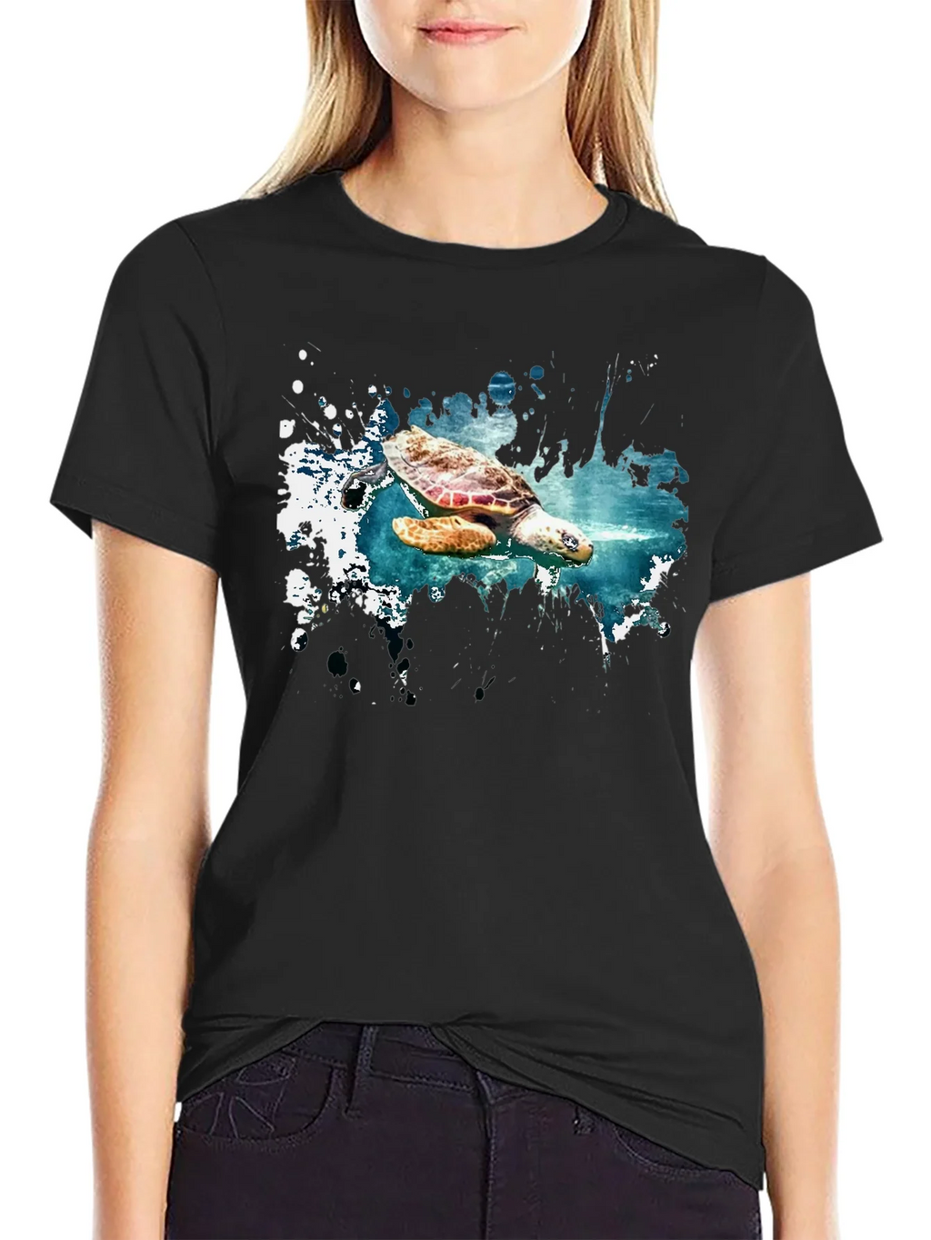 Turtle Splash Graphic Tee - Soft Cotton Comfort product image 2