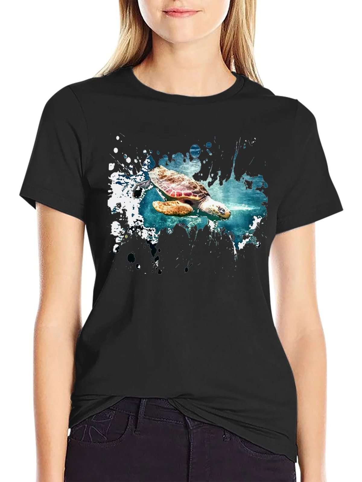 Turtle Splash Graphic Tee - Soft Cotton Comfort product image 2