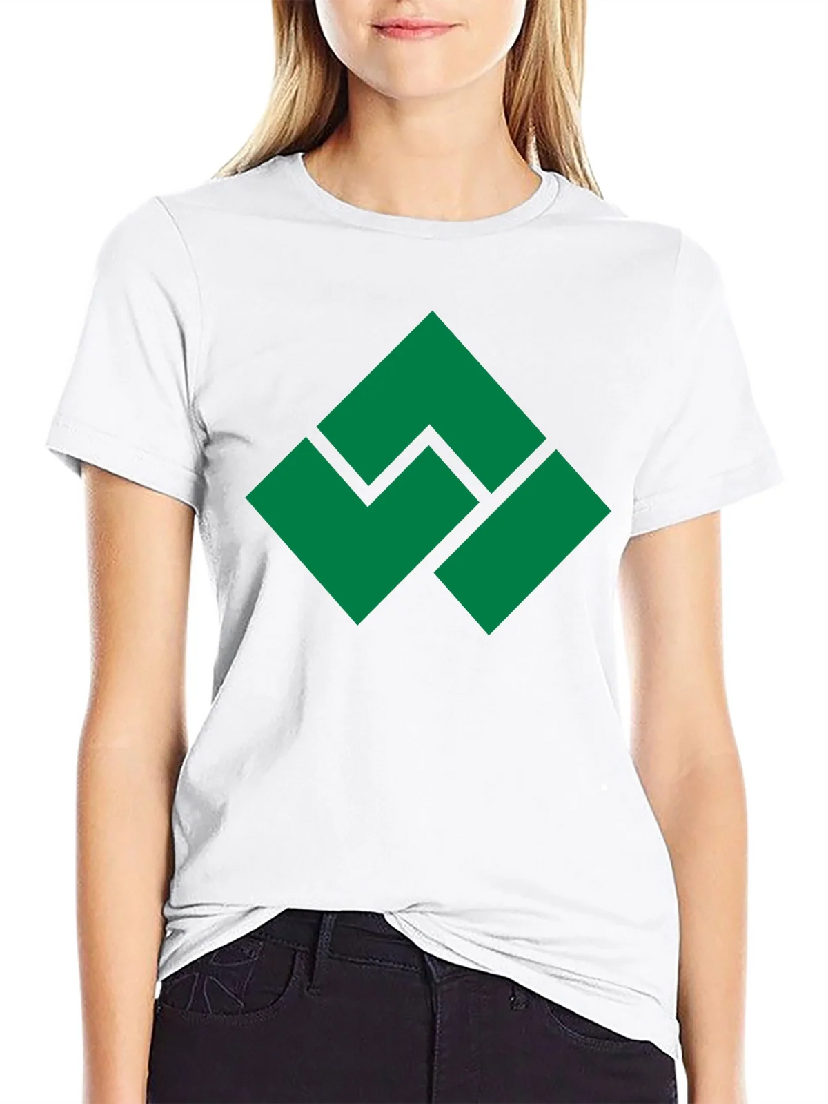 Geometric Green Logo Black T-Shirt product image 8