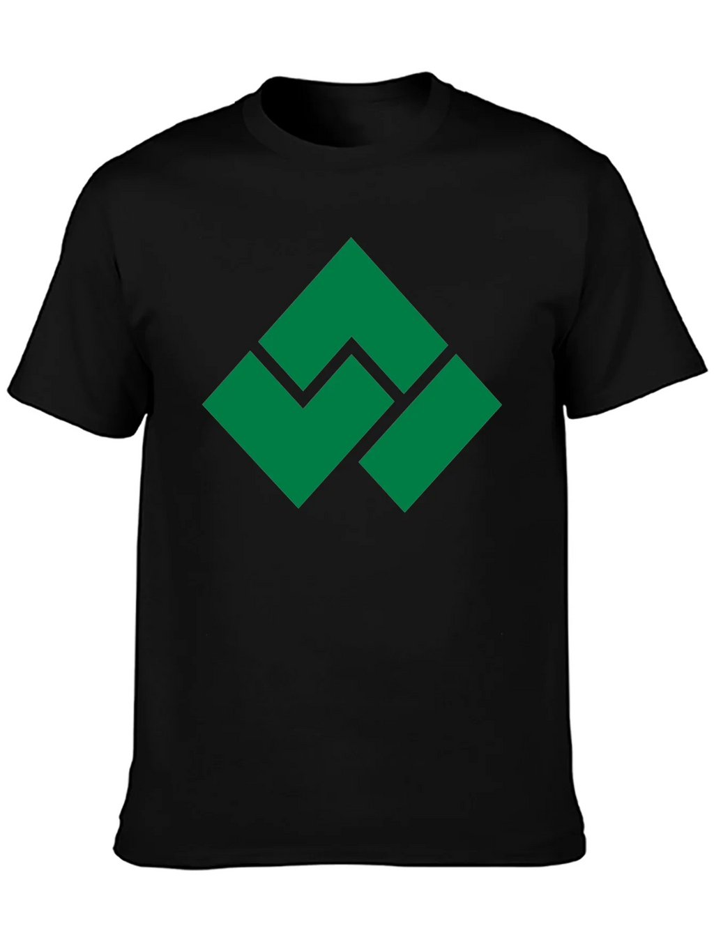 Geometric Green Logo Black T-Shirt product image 3