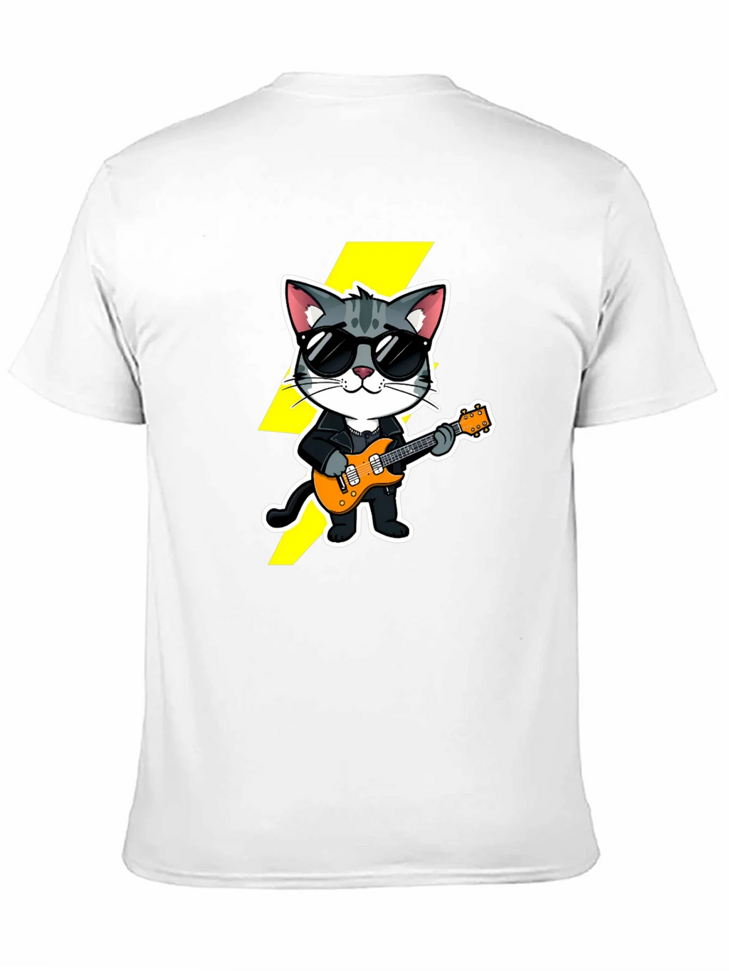 Cool Cat Guitarist Black T-Shirt product image 8