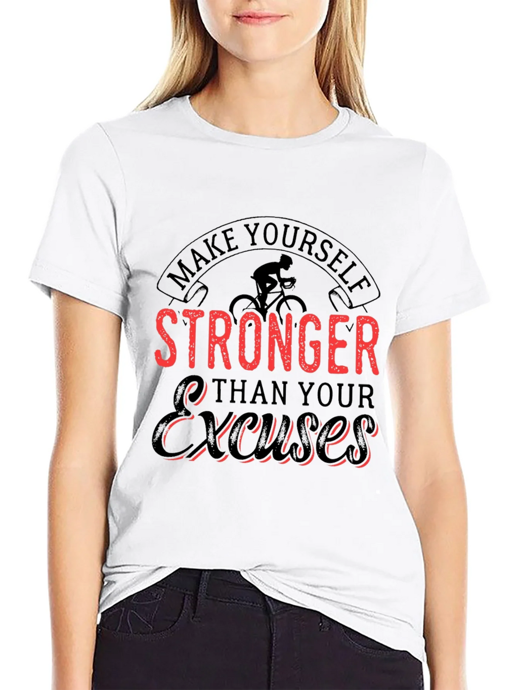 Motivational Black T-Shirt - Stronger Than Excuses product image 8