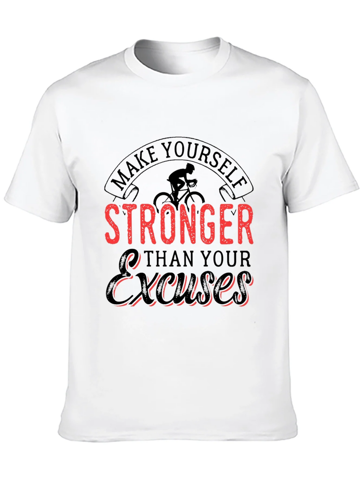 Motivational Black T-Shirt - Stronger Than Excuses product image 9