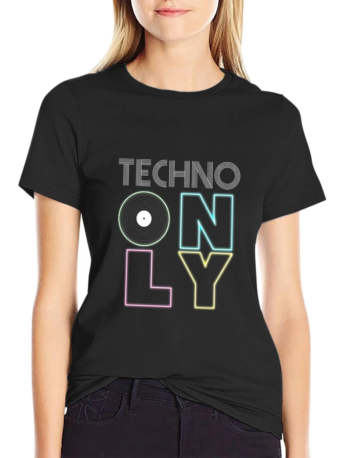 Techno Only Graphic Print Black T-Shirt product image 2