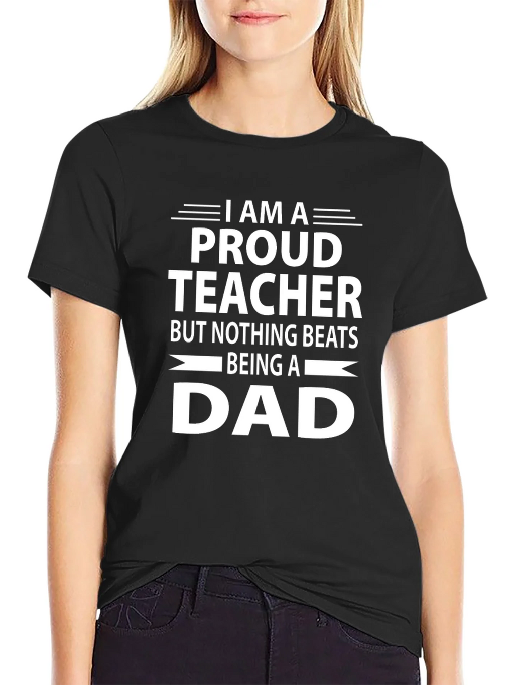 Proud Teacher Dad Graphic Tee - Black product image 2
