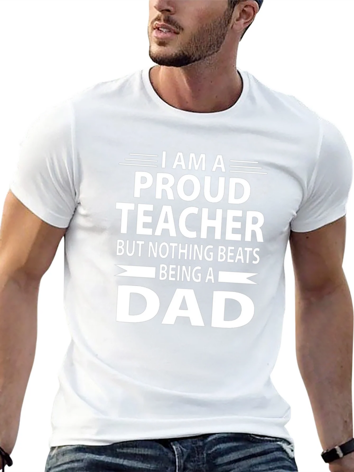 Proud Teacher Dad Graphic Tee - Black product image 12