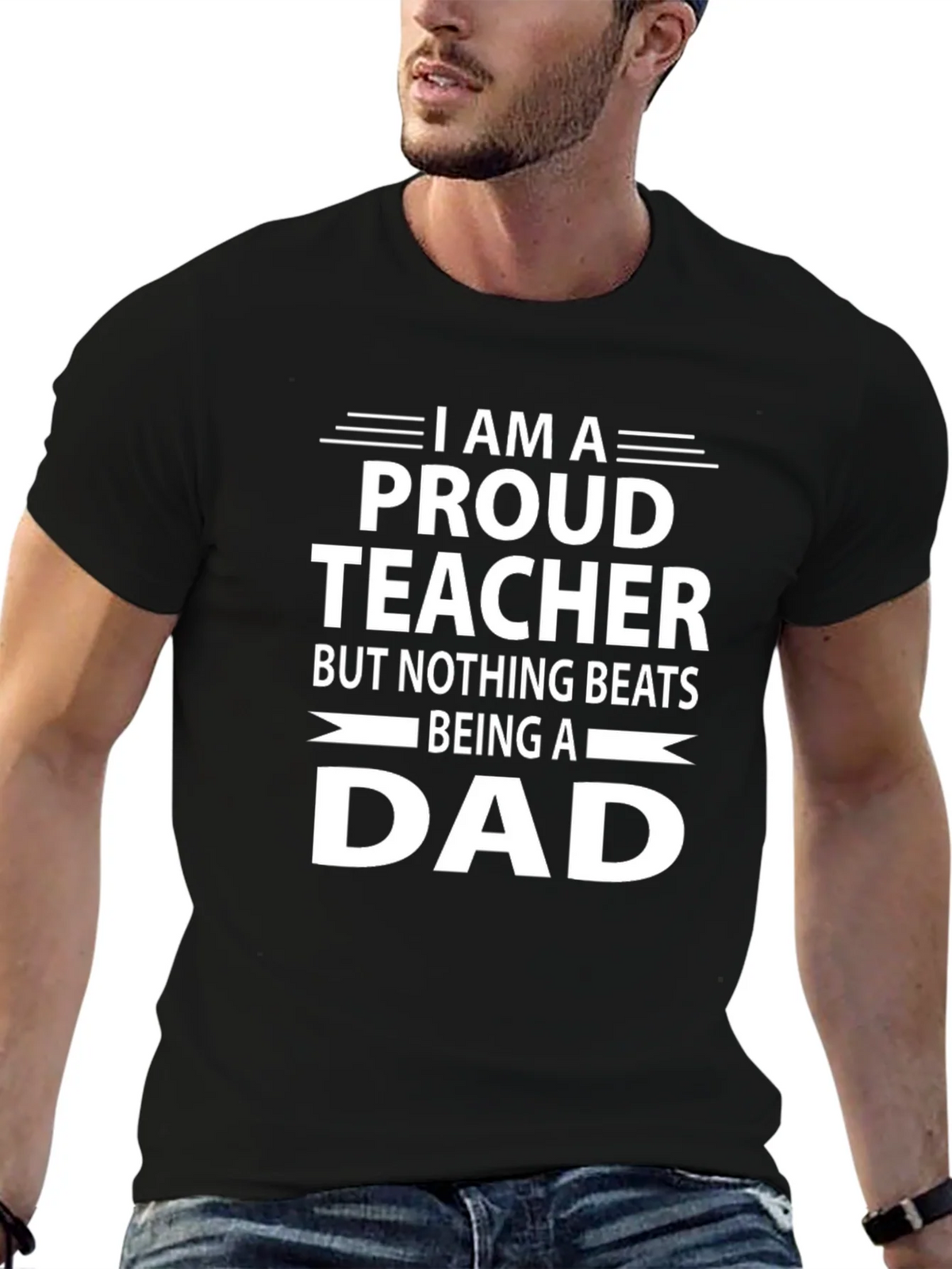 Proud Teacher Dad Graphic Tee - Black product image 6