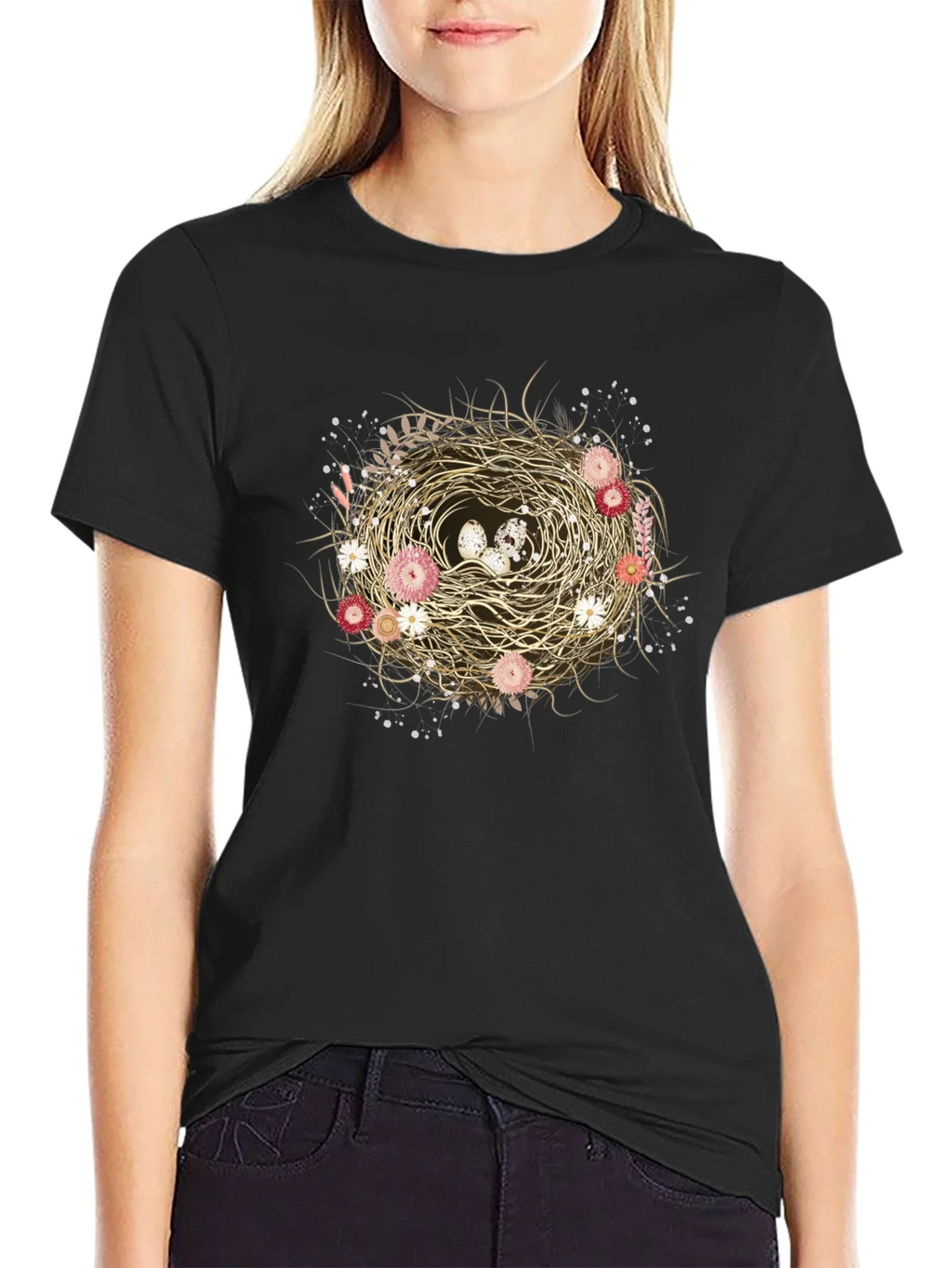 Floral Nest Graphic Tee - Unique Nature Design product image 2