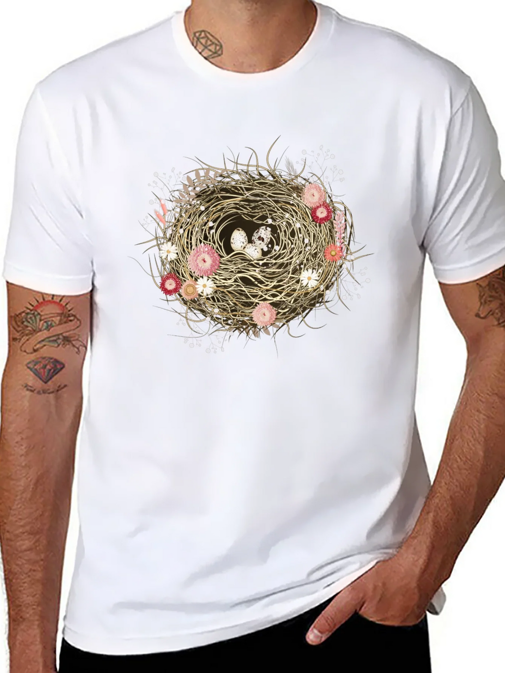 Floral Nest Graphic Tee - Unique Nature Design product image 7