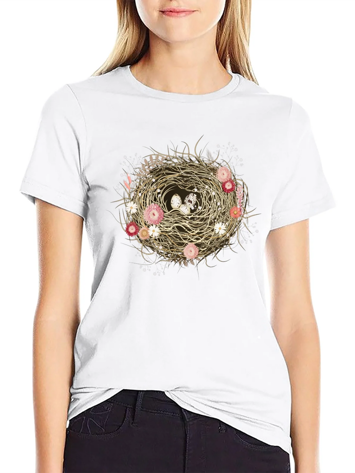 Floral Nest Graphic Tee - Unique Nature Design product image 8