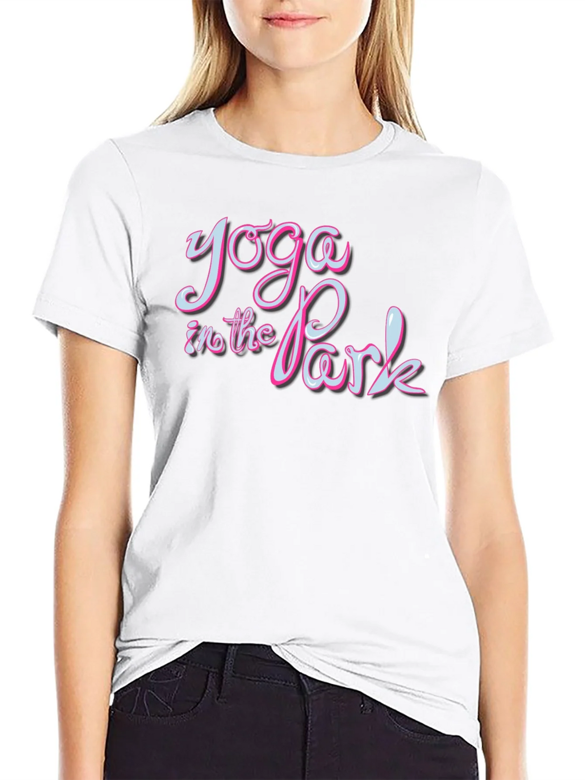 Yoga in the Park Black Graphic T-Shirt product image 8