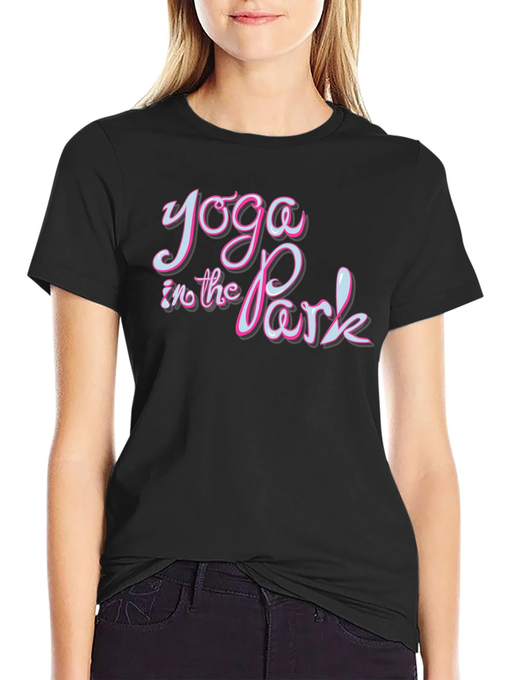 Yoga in the Park Black Graphic T-Shirt product image 2