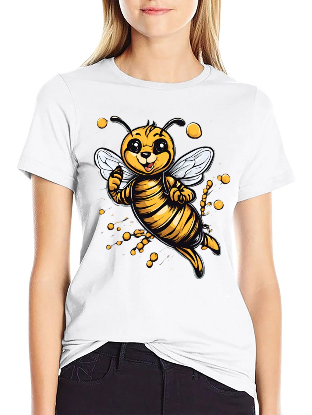 Cute Cartoon Bee Graphic T-Shirt product image 8