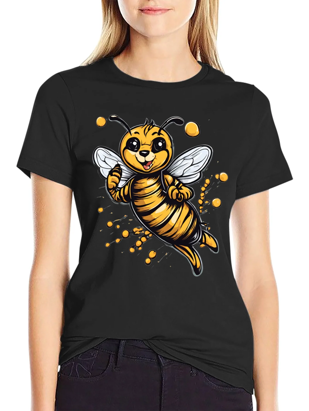 Cute Cartoon Bee Graphic T-Shirt product image 2