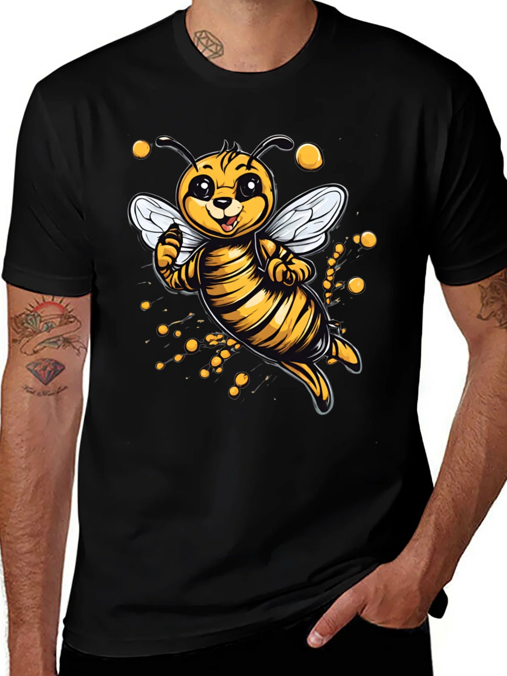 Cute Cartoon Bee Graphic T-Shirt product image 1