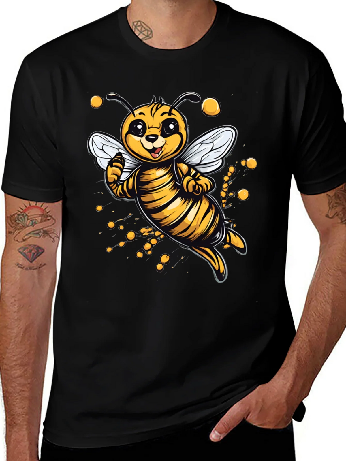 Cute Cartoon Bee Graphic T-Shirt product image 1