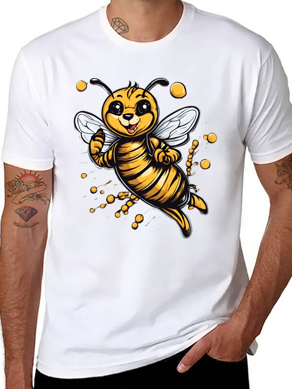Cute Cartoon Bee Graphic T-Shirt product image 7