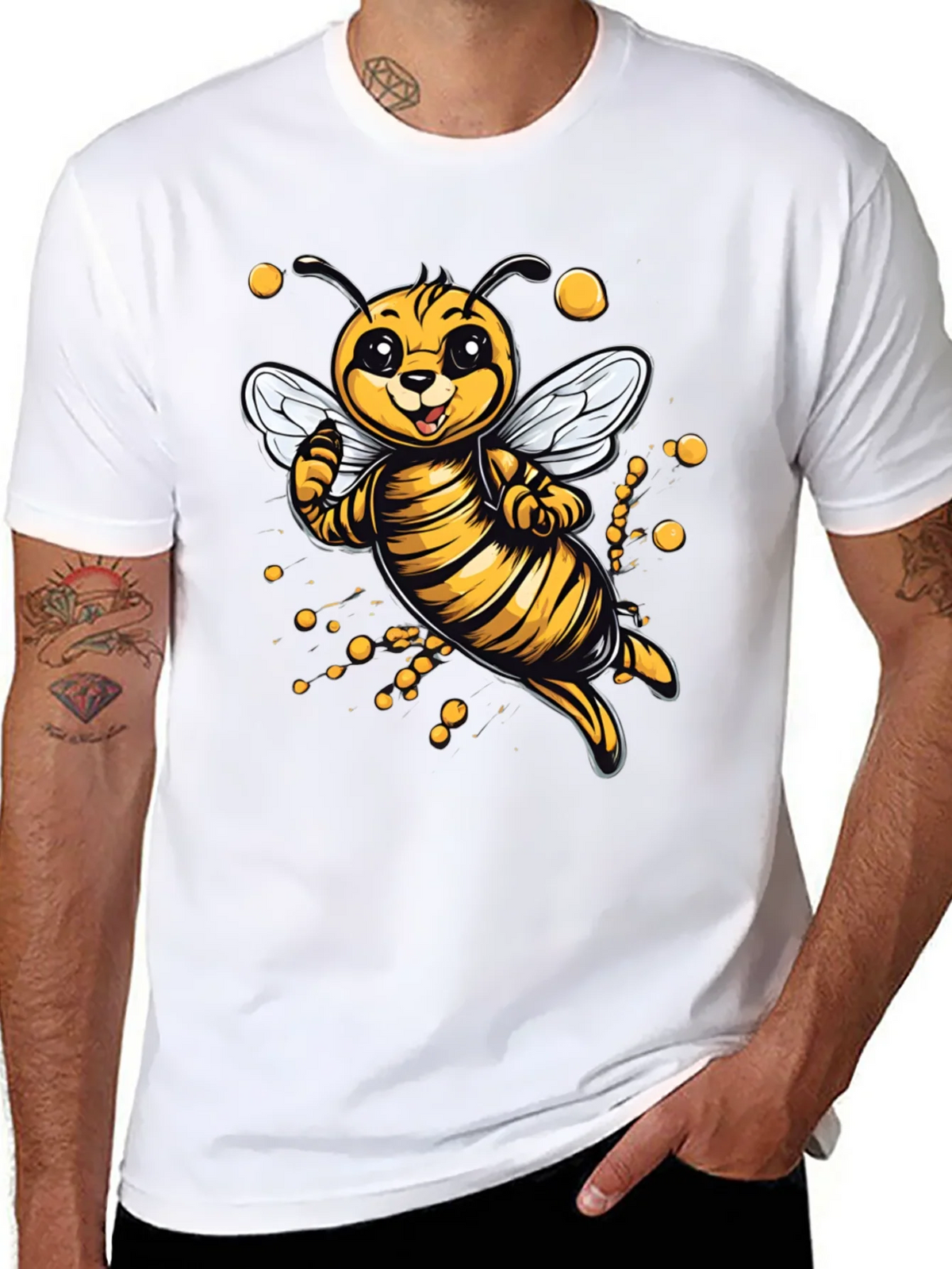 Cute Cartoon Bee Graphic T-Shirt product image 7