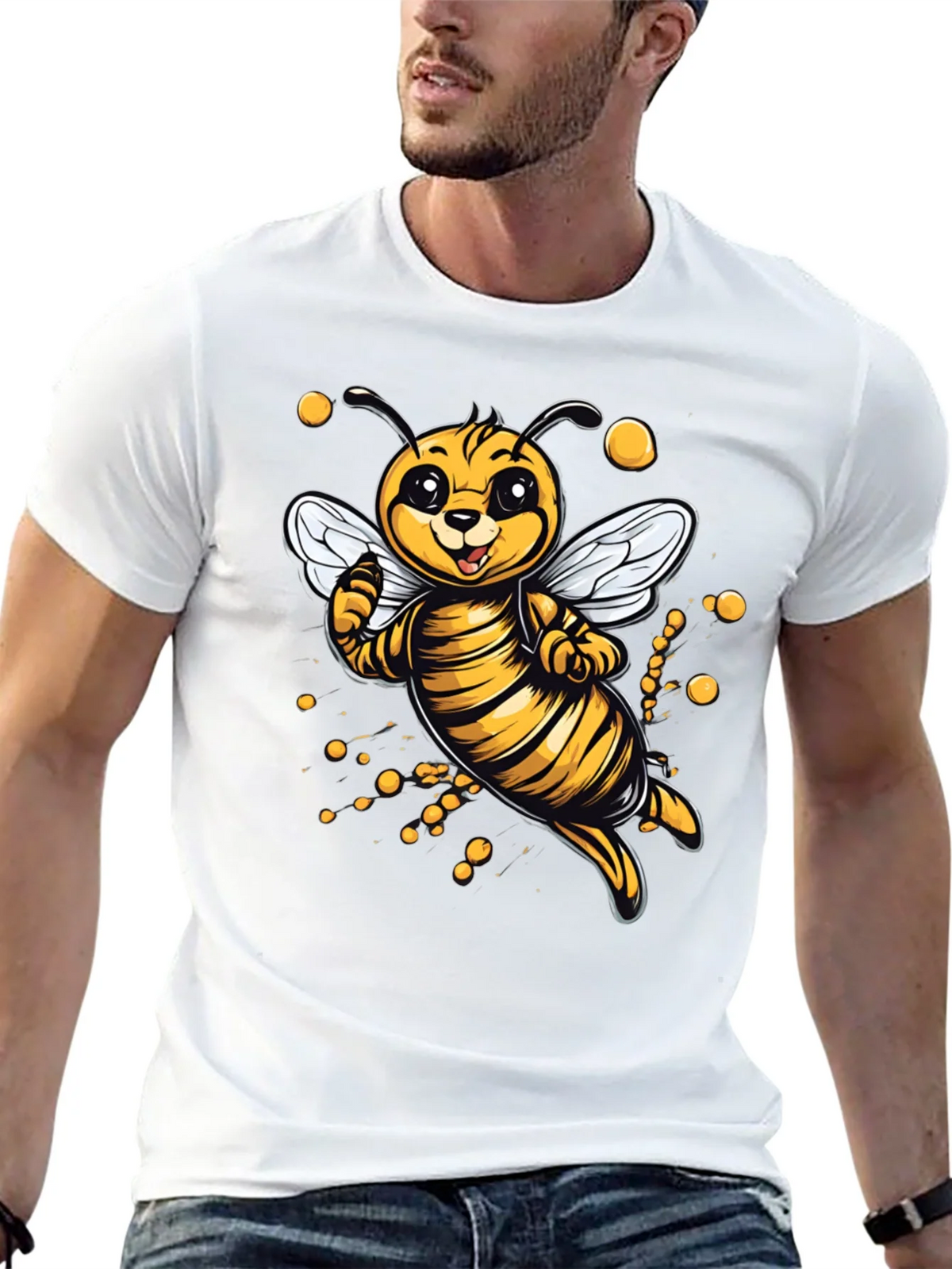 Cute Cartoon Bee Graphic T-Shirt product image 12