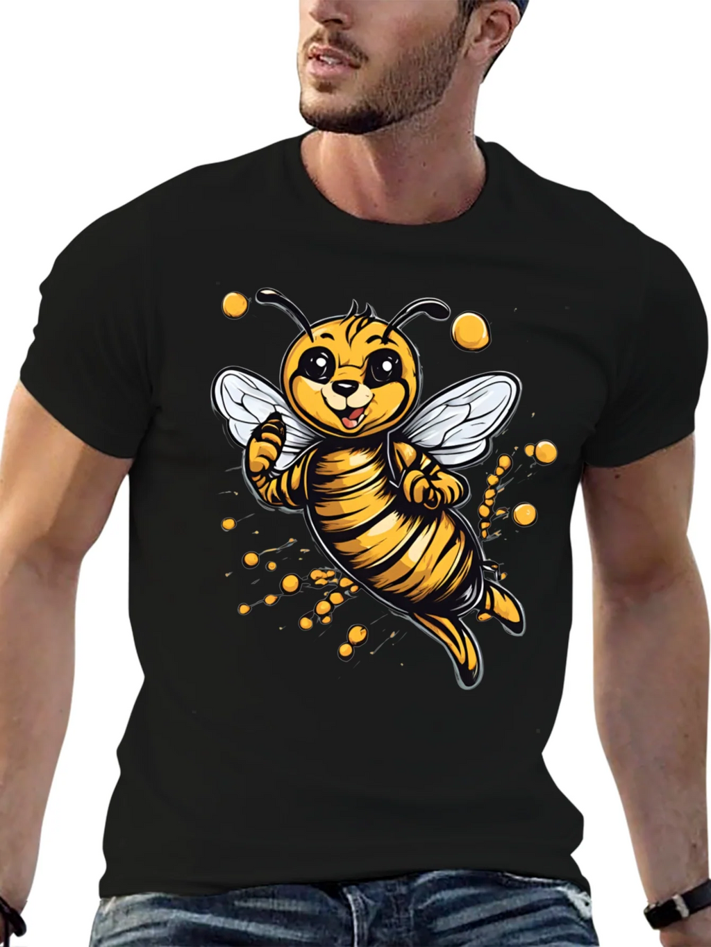 Cute Cartoon Bee Graphic T-Shirt product image 6
