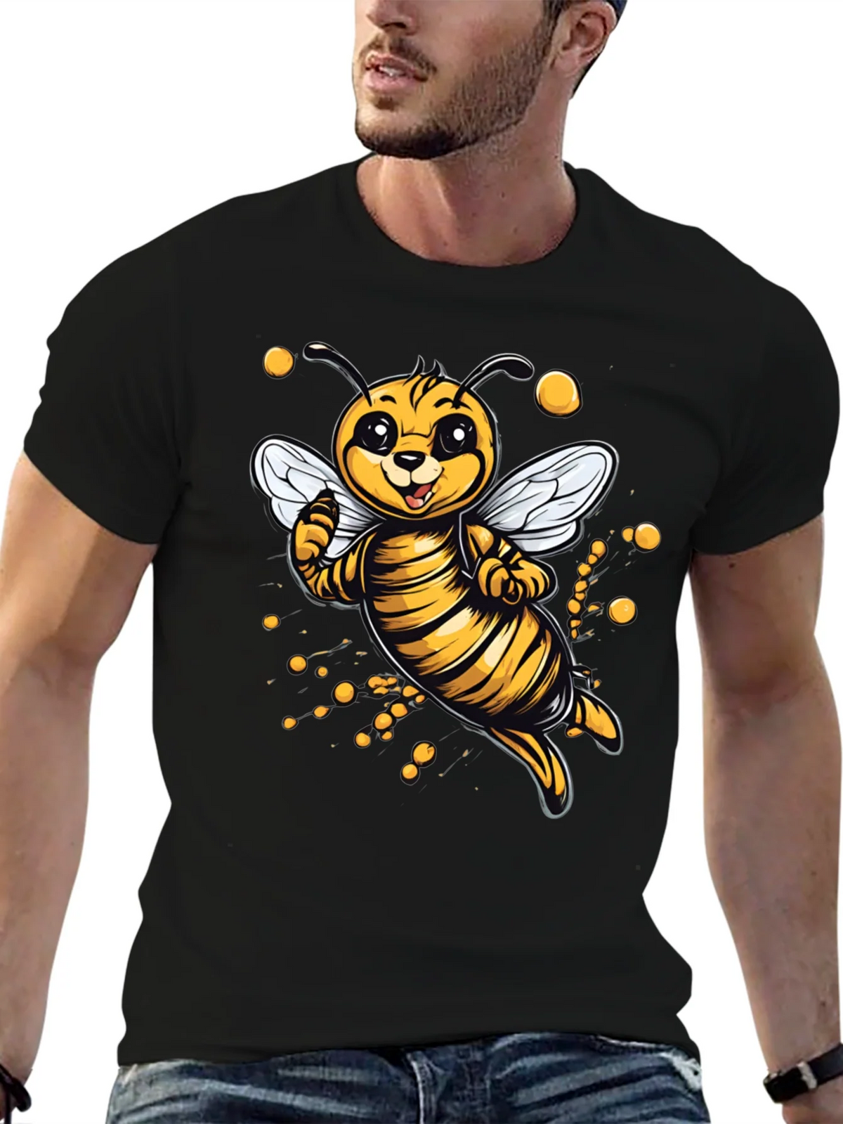 Cute Cartoon Bee Graphic T-Shirt product image 6