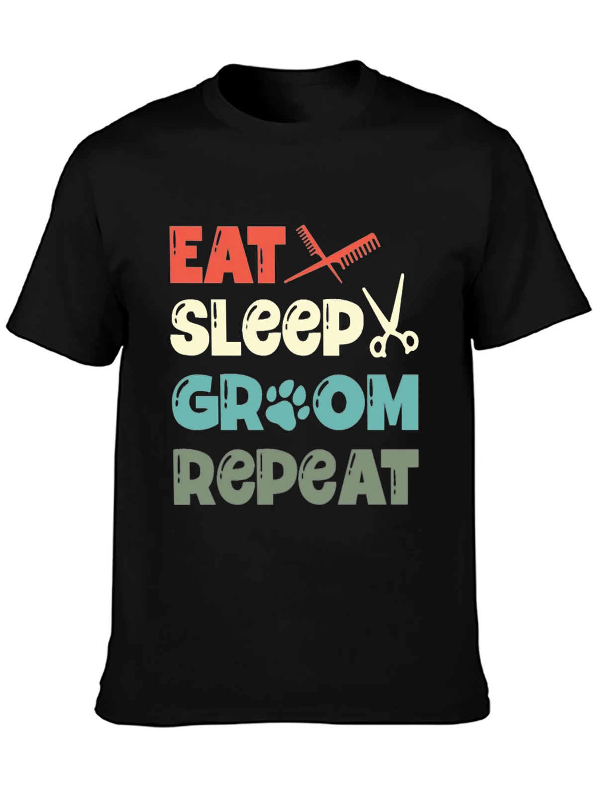 Eat Sleep Groom Repeat Pet Groomer T-Shirt product image 3