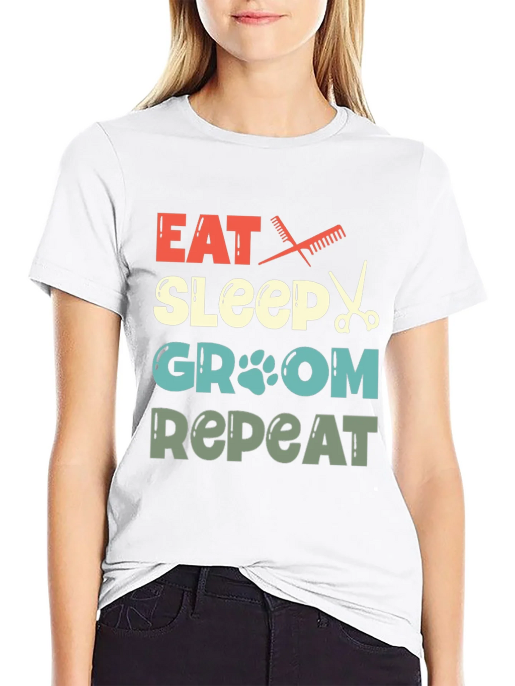 Eat Sleep Groom Repeat Pet Groomer T-Shirt product image 8