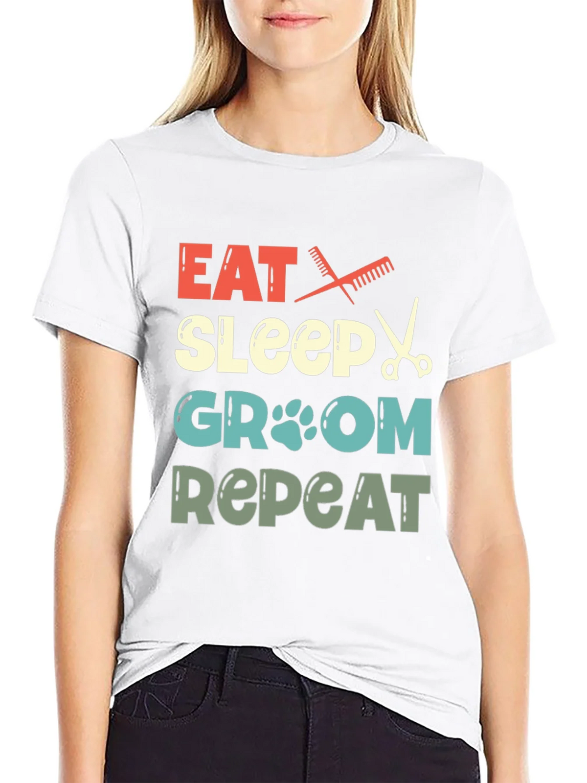 Eat Sleep Groom Repeat Pet Groomer T-Shirt product image 8