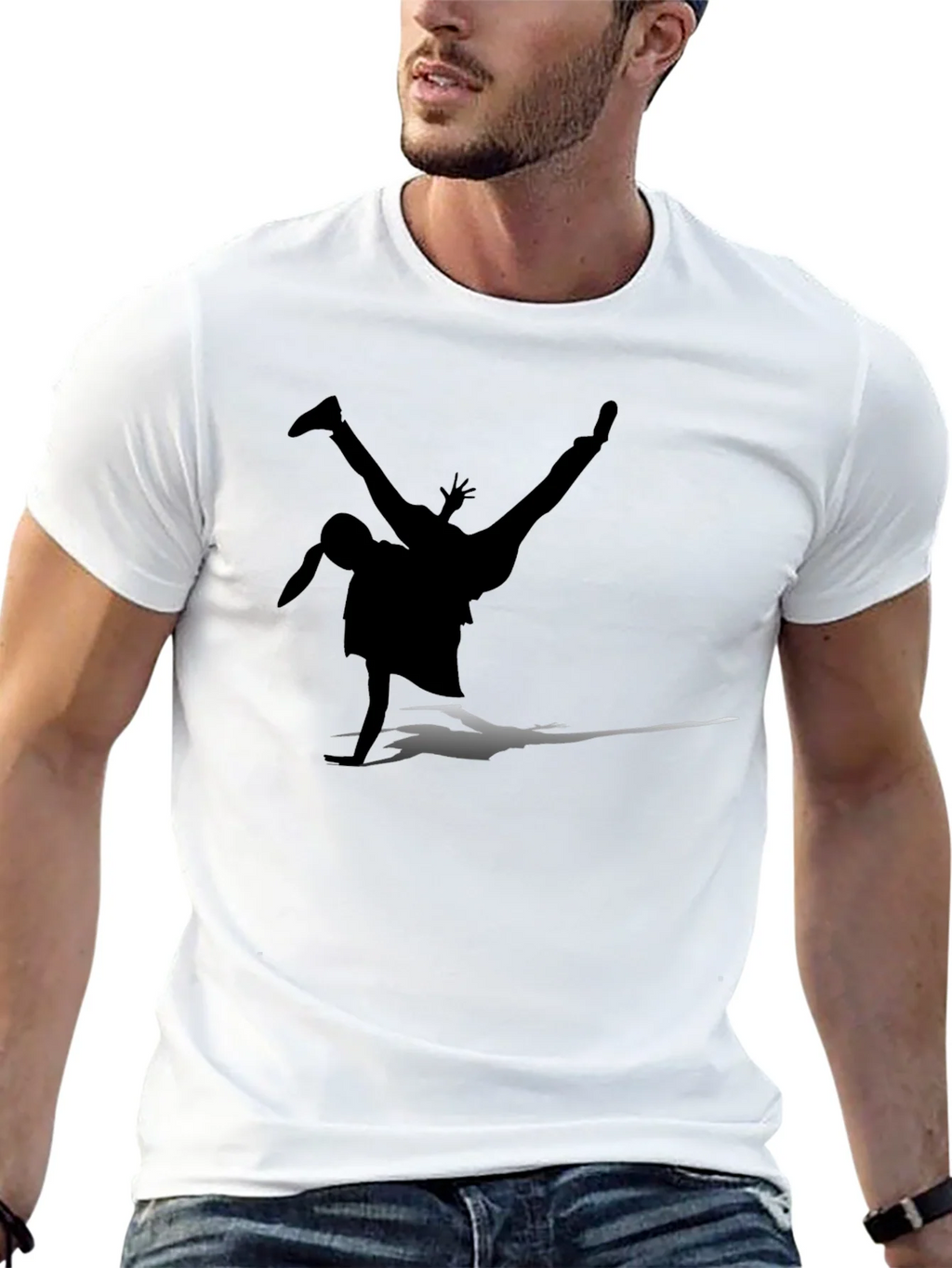 Breakdance Silhouette Black T-Shirt product image 12