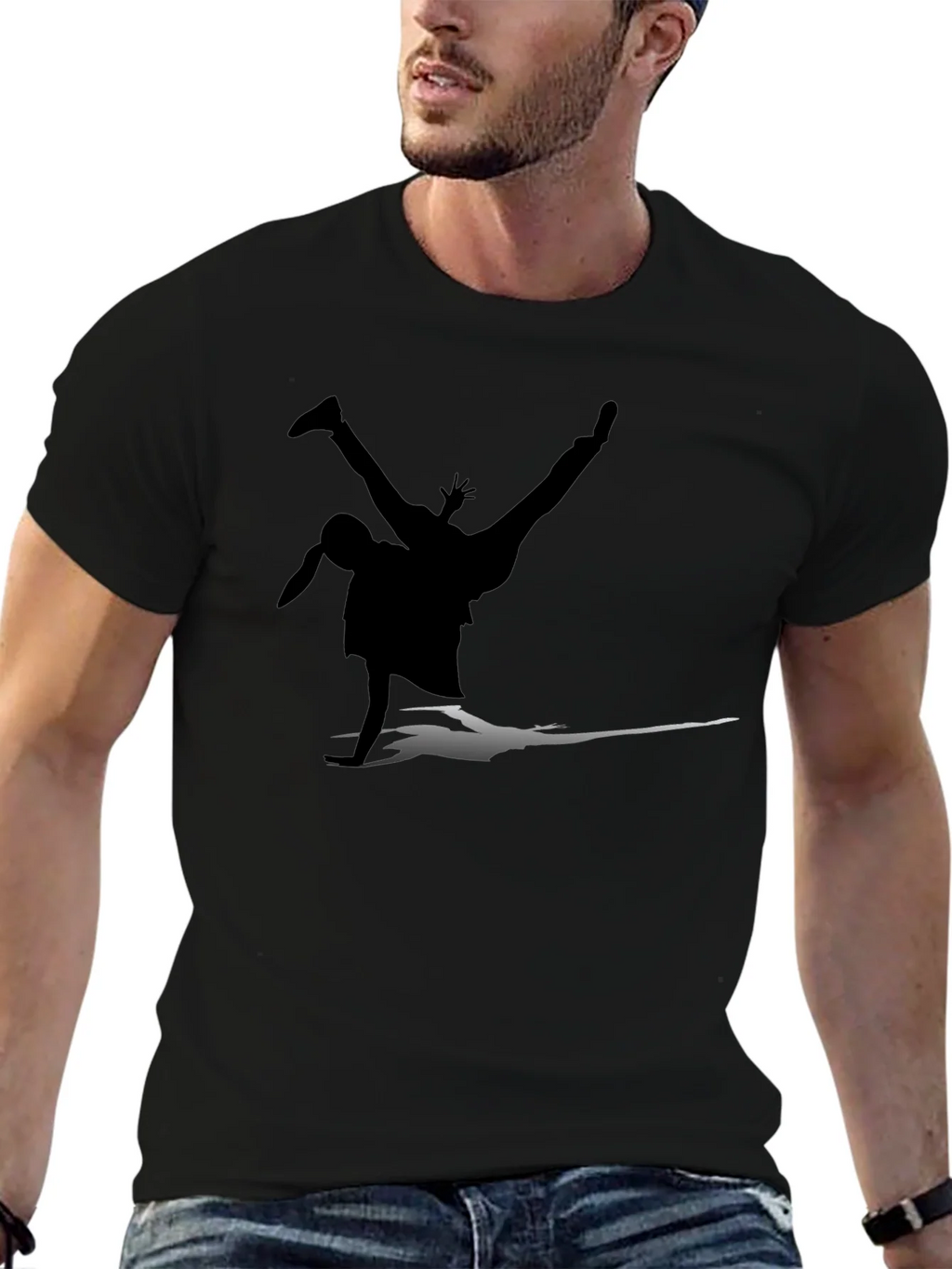 Breakdance Silhouette Black T-Shirt product image 6