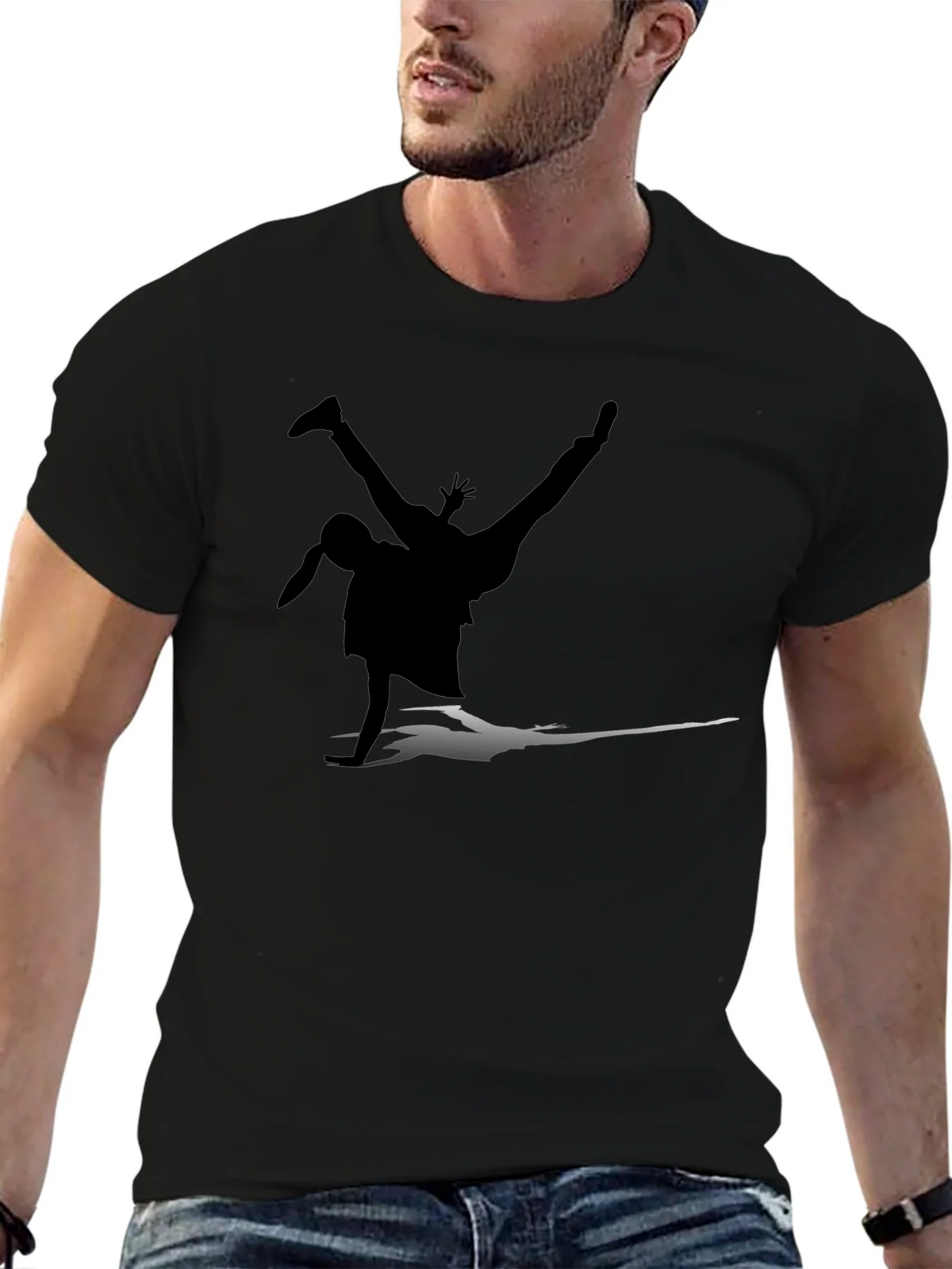 Breakdance Silhouette Black T-Shirt product image 6