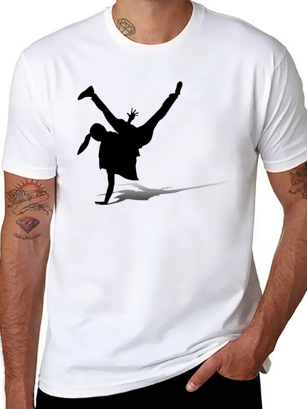 Breakdance Silhouette Black T-Shirt product image 7