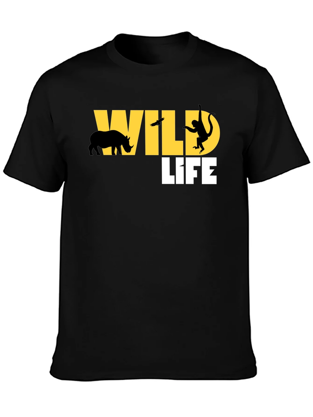 Wildlife Graphic Print Black T-Shirt product image 3