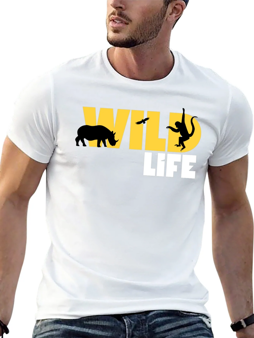Wildlife Graphic Print Black T-Shirt product image 9