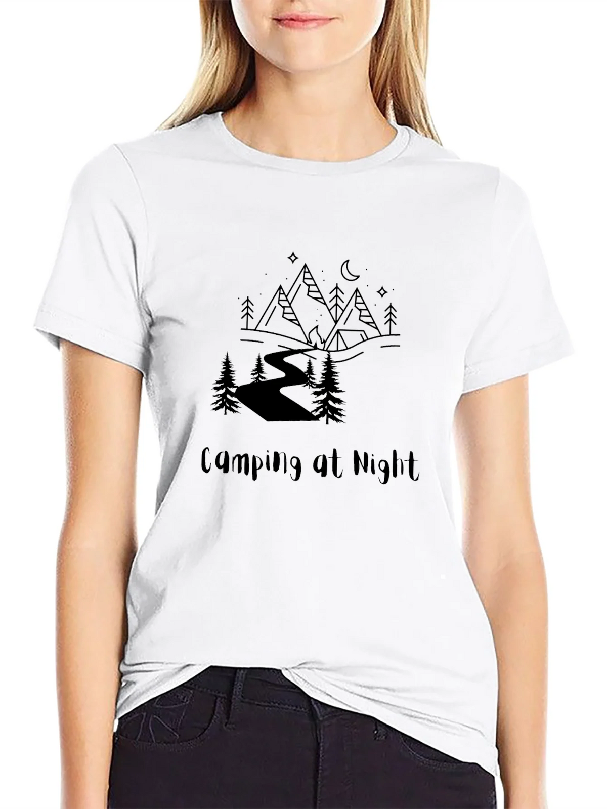 Camping at Night Graphic Tee - Black product image 8