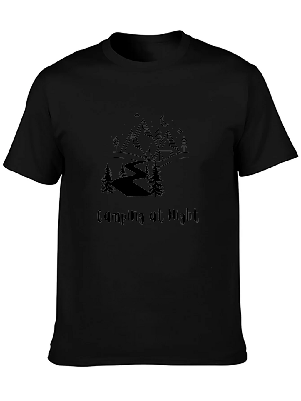 Camping at Night Graphic Tee - Black product image 3