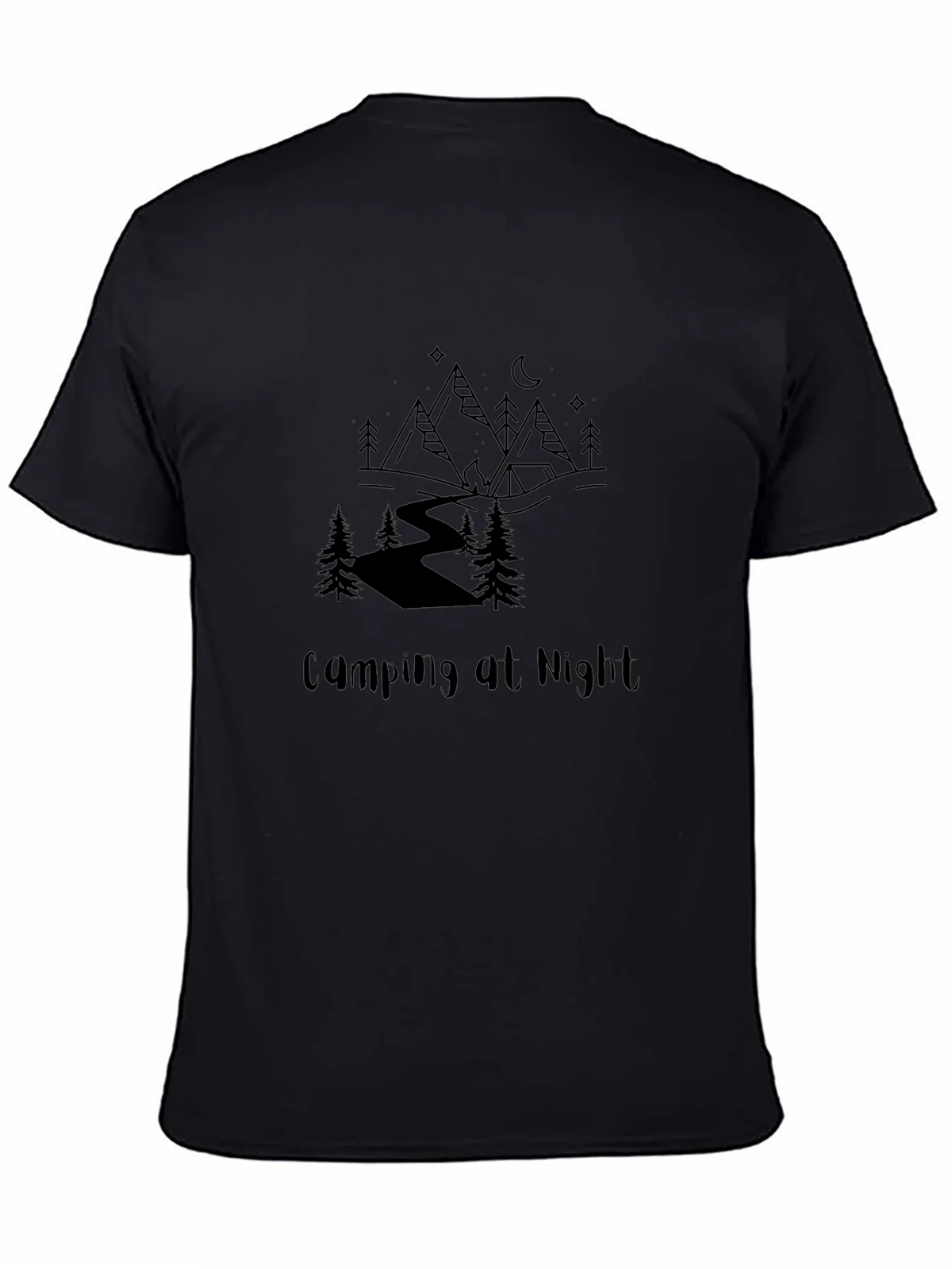 Camping at Night Graphic Tee - Black product image 4