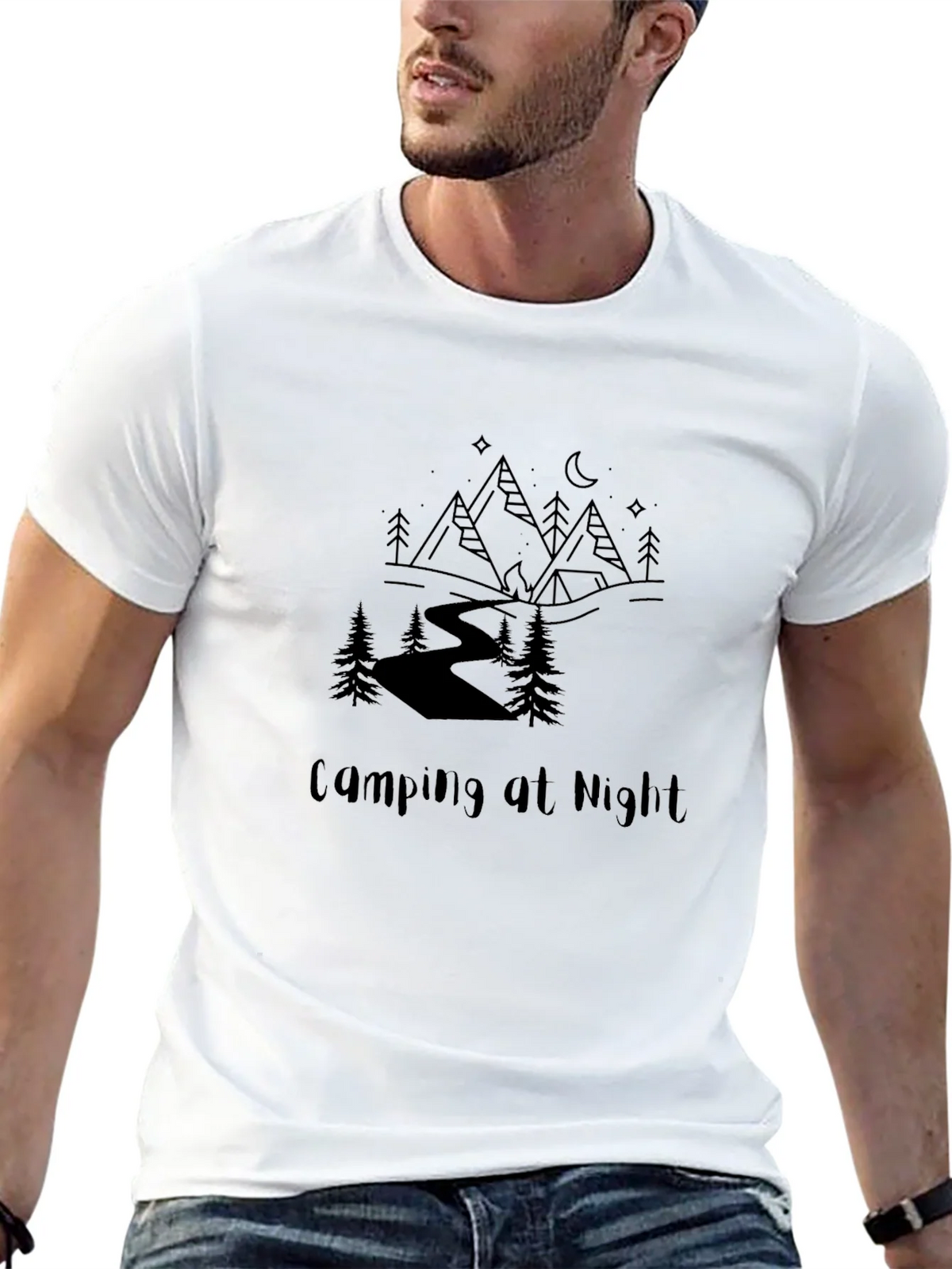 Camping at Night Graphic Tee - Black product image 12