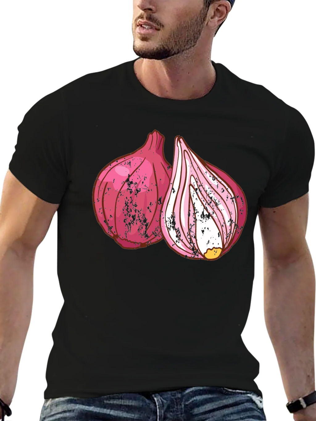 Red Onion Graphic Print Black T-Shirt product image 4