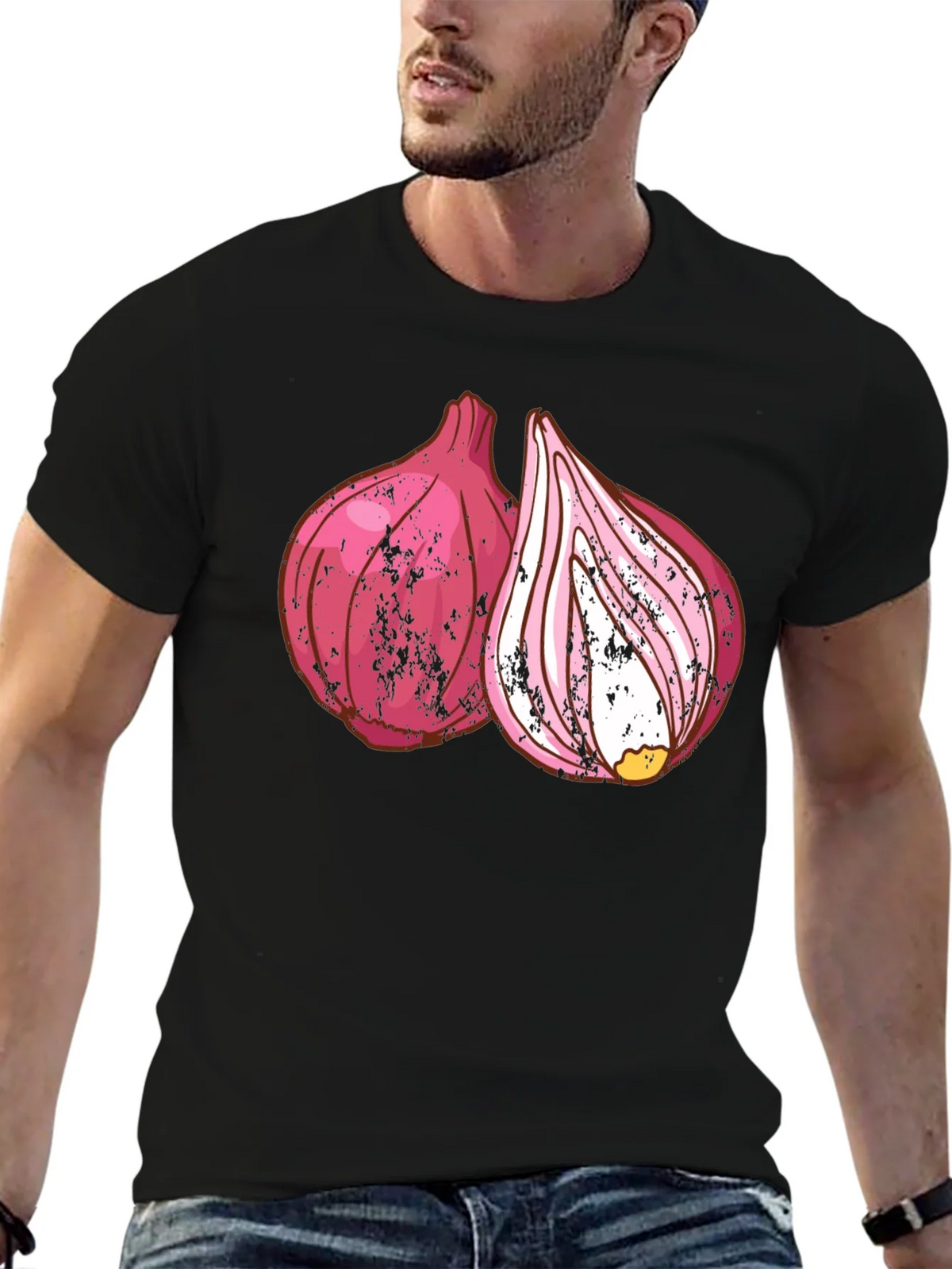 Red Onion Graphic Print Black T-Shirt product image 4