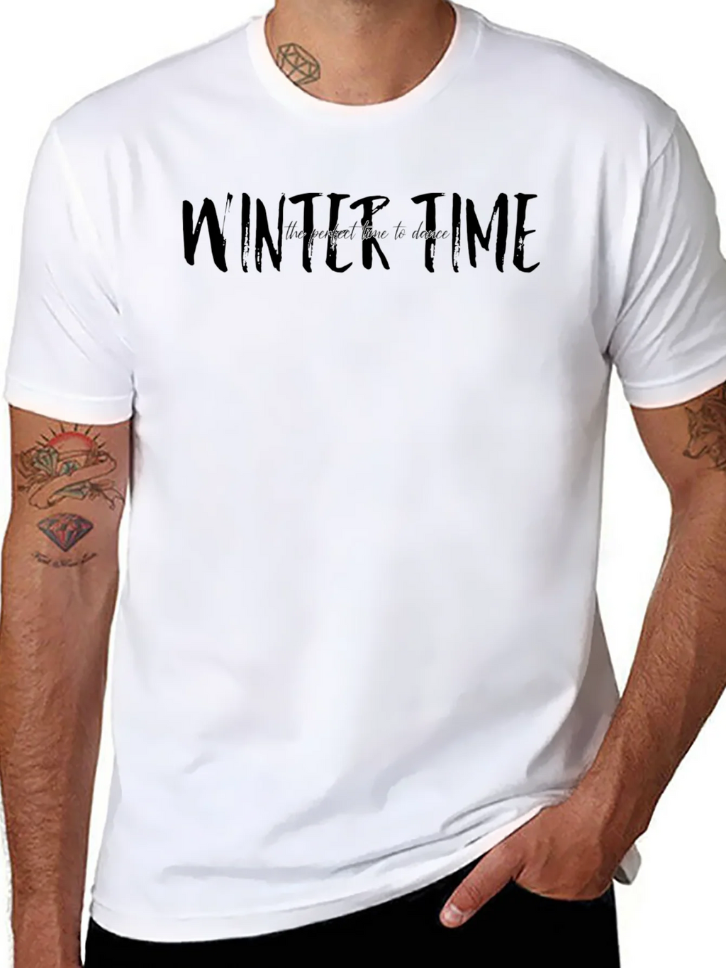 Winter Time Graphic Black T-Shirt product image 2