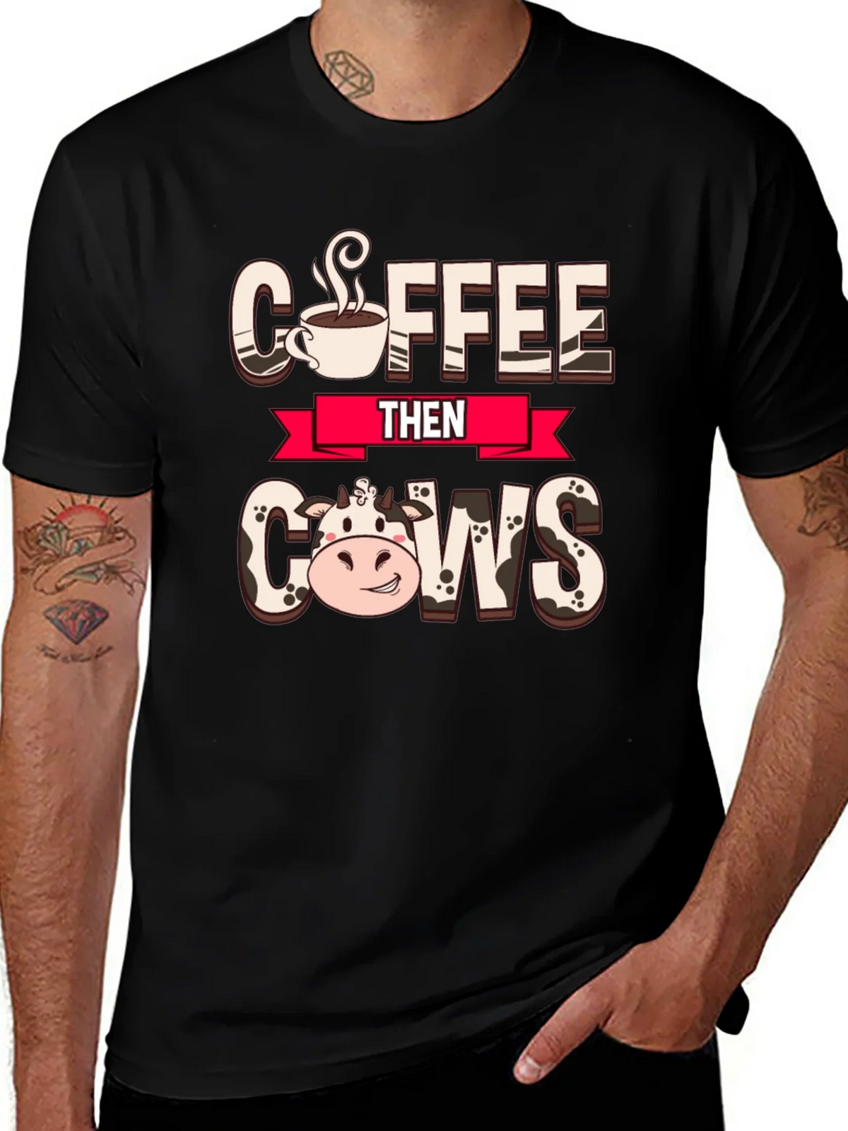 Coffee Then Cows Graphic Tee product image 1