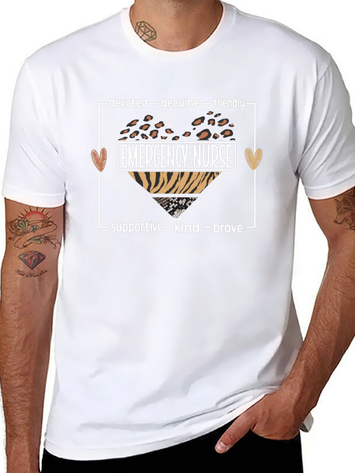 Emergency Nurse Heart Graphic T-Shirt - Devoted Genuine product image 5