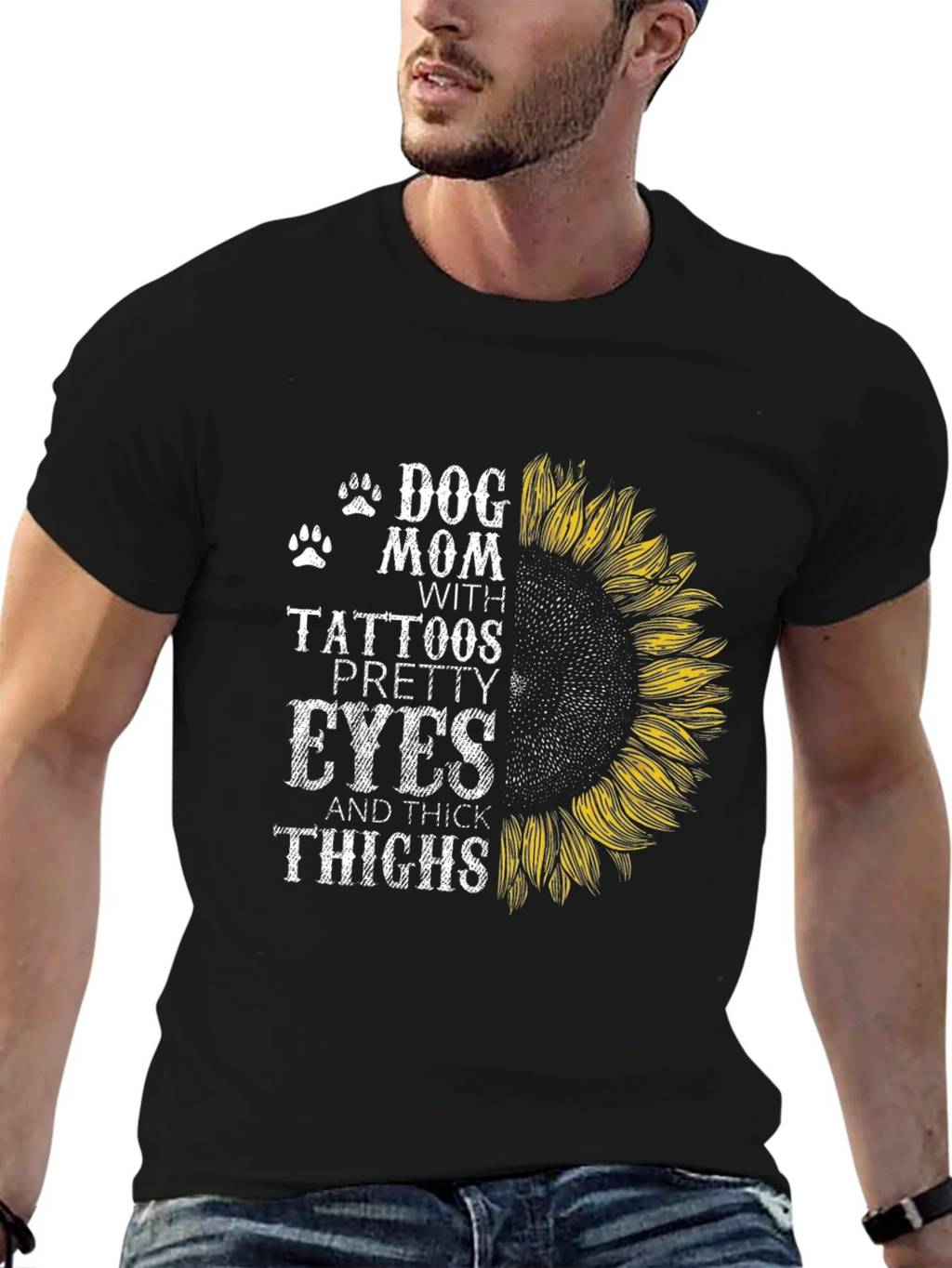 Dog Mom Tattoo Sunflower Graphic T-Shirt product image 6