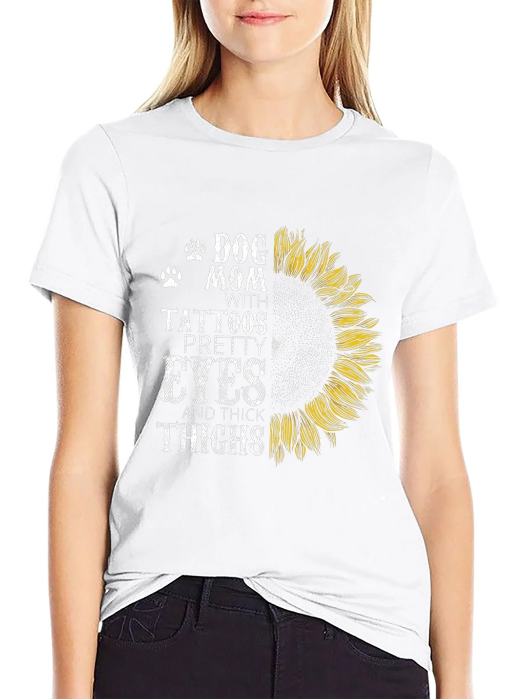 Dog Mom Tattoo Sunflower Graphic T-Shirt product image 8