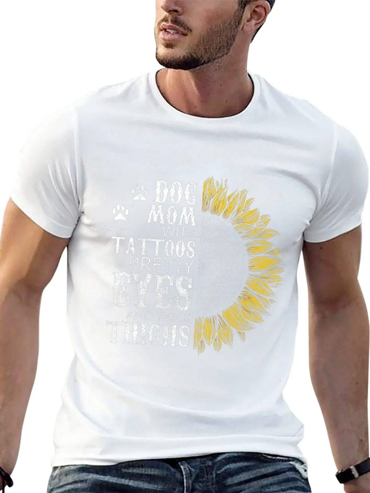 Dog Mom Tattoo Sunflower Graphic T-Shirt product image 12