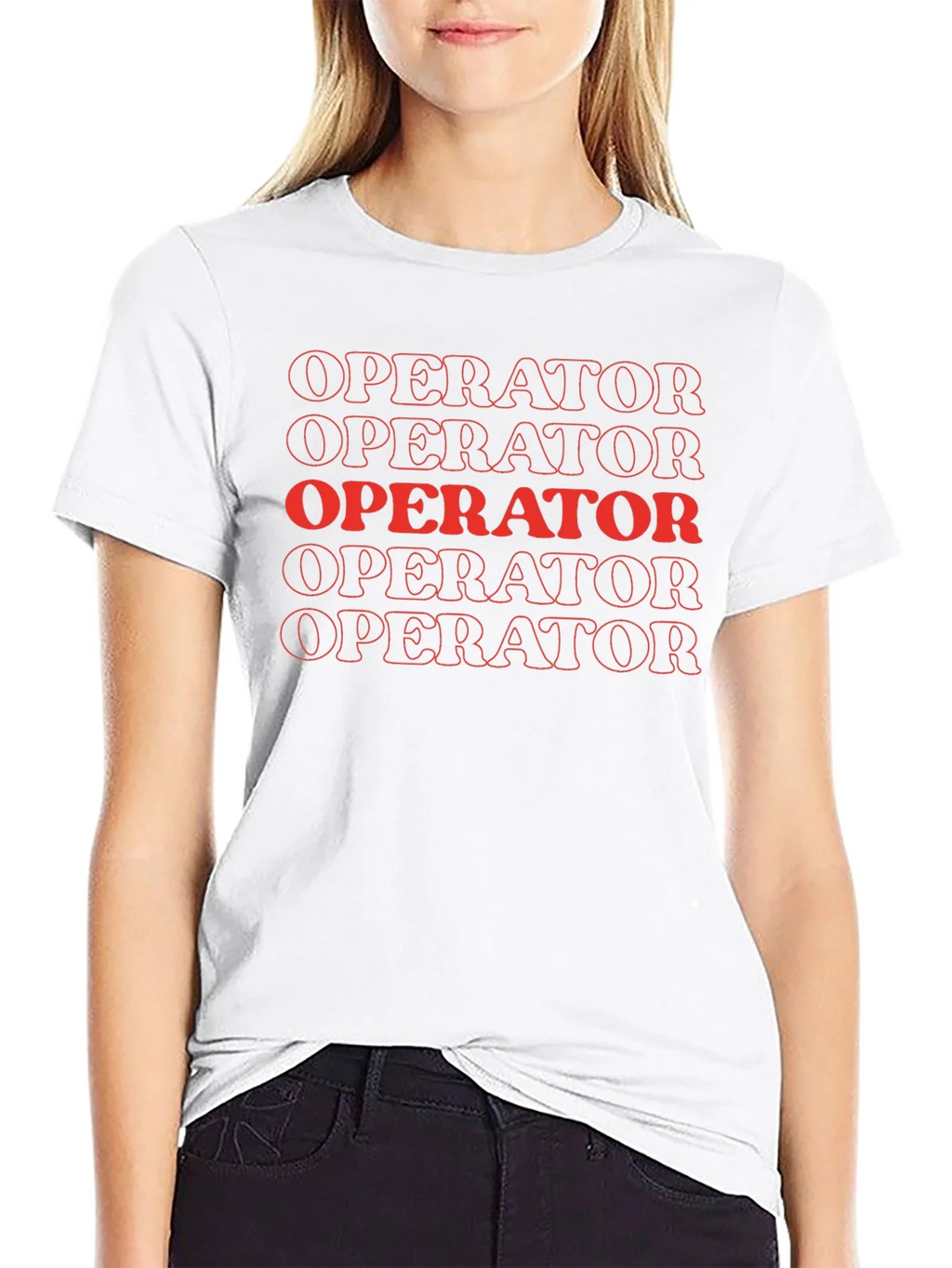 Operator Graphic Tee - Bold Red Print on Black product image 8