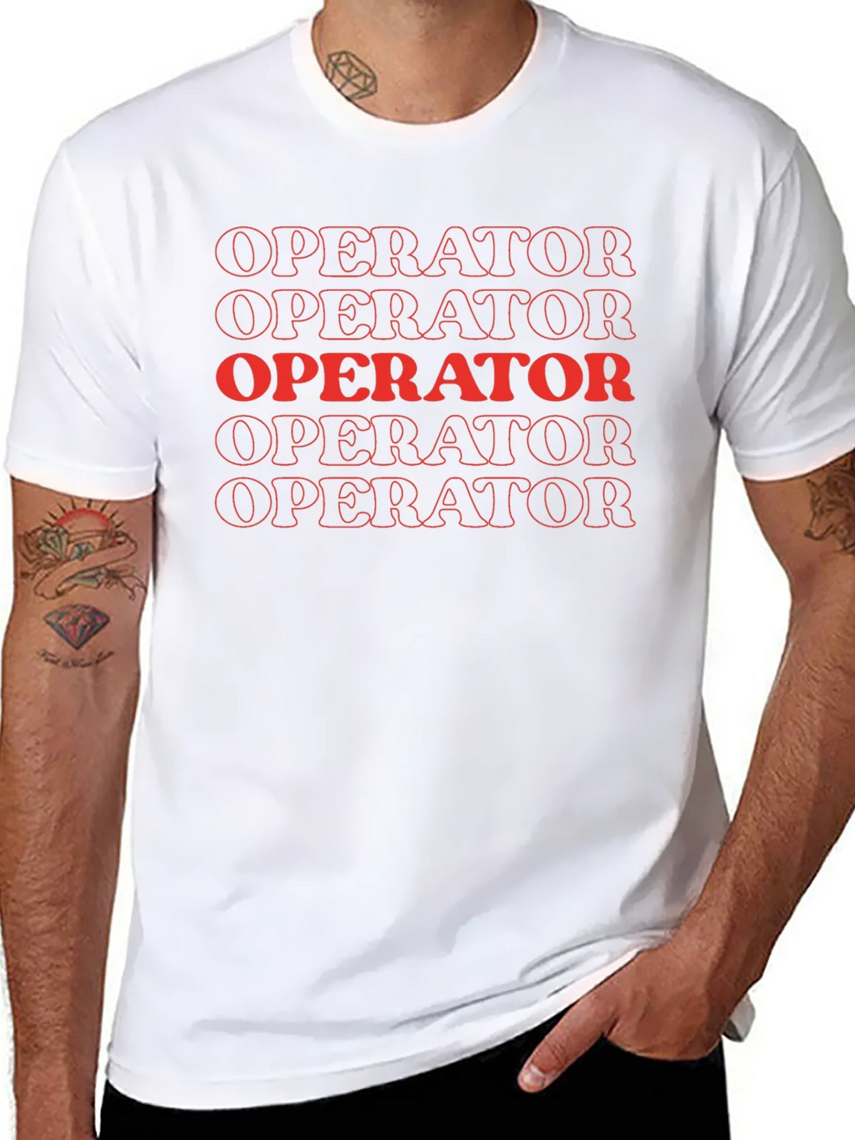 Operator Graphic Tee - Bold Red Print on Black product image 7